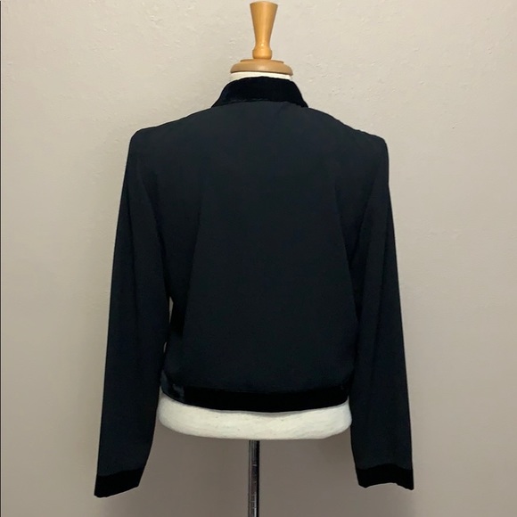 Vintage 80’s black velvet short dress jacket - Picture 3 of 4